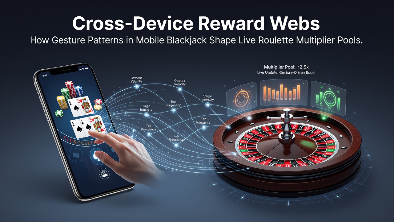 Darstellung vernetzter Belohnungssysteme zwischen Mobile-Blackjack und Live-Roulette mit Gestensteuerung