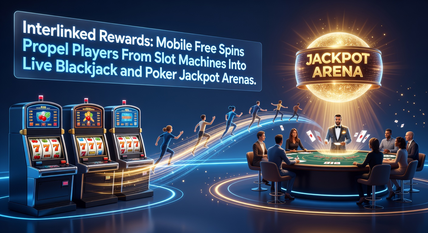 Mobile casino interface showing free spins transitioning into live blackjack and poker tables