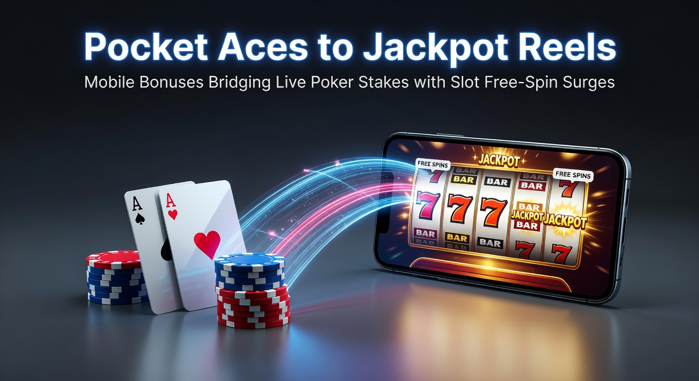Smartphone-Bildschirm zeigt Live-Poker-Tisch mit Slot-Freispielen und Bonus-Animationen, die nahtlos übergehen