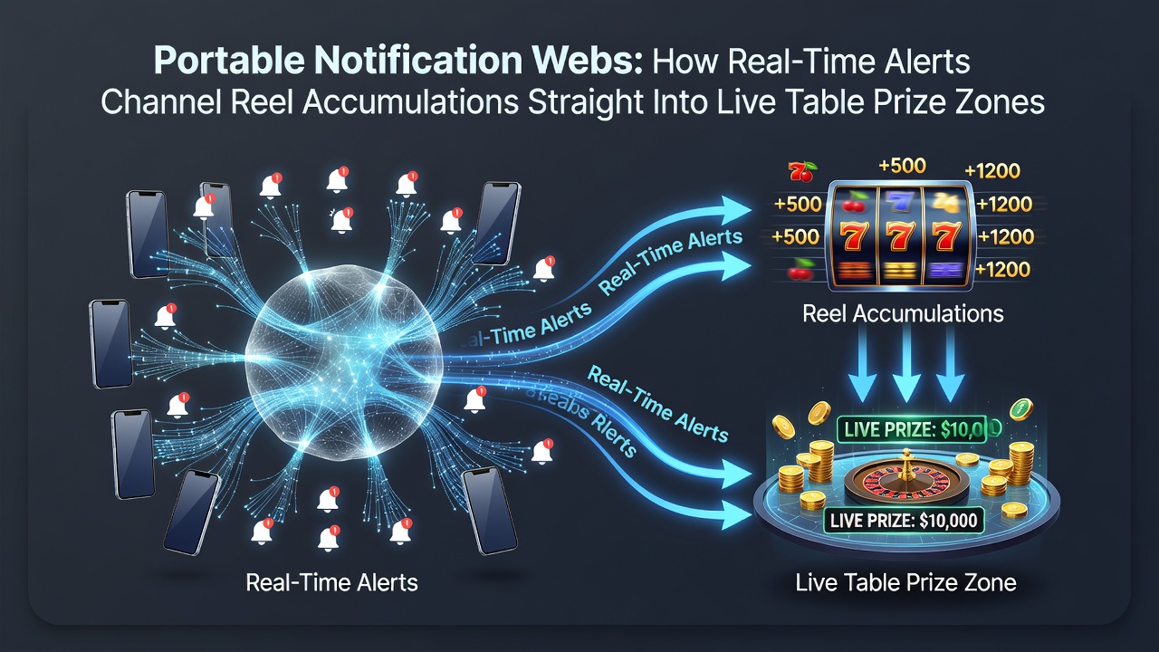 Darstellung portabler Benachrichtigungsnetze die Walzengewinne mit Live-Tisch-Preiszonen verbinden
