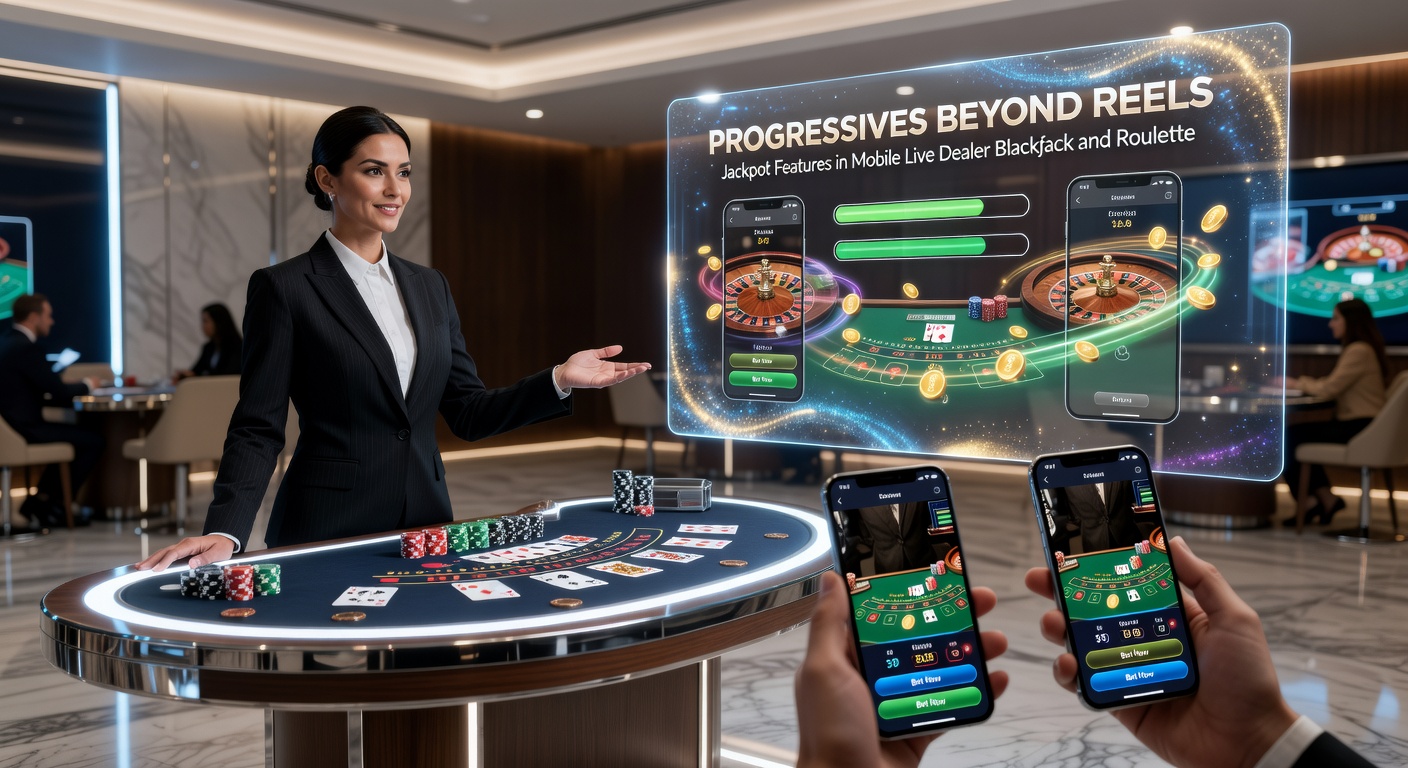 Roulette-Rad mit leuchtendem progressivem Jackpot-Display auf einem mobilen Gerät während einer Live-Session