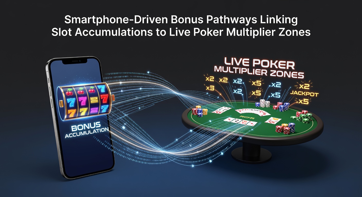 Smartphone zeigt integrierte Bonuspfade von Slots zu Poker-Tischen